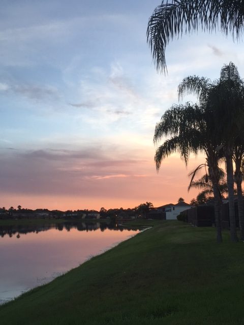 Sunset Lakes in Florida at sunset